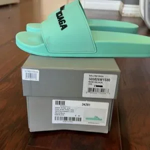Balenciaga | Shoes | Balenciaga Slides Mintblack Size 44  display picture 3